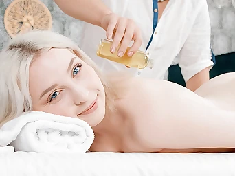 Stiff orgy at full-body massage